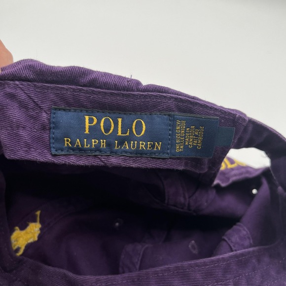 Polo Ralph Lauren Hat Cap Strap Back One Size Purple Pony Logo Embroidered - Picture 7 of 7